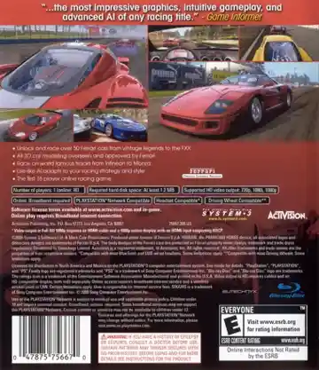 Ferrari Challenge (USA) (v2.02) (Disc) (Update) box cover back